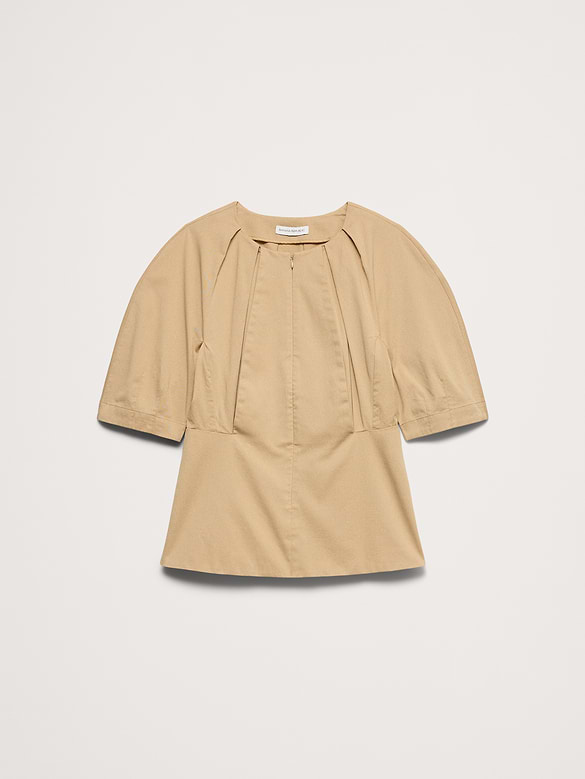 Soft Cotton Zip-Neck Top
