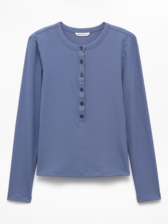 Signature Rib Long Sleeve Henley Top