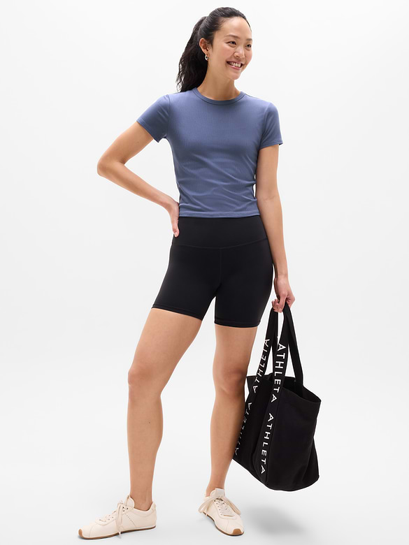 Signature Rib Crop Tee