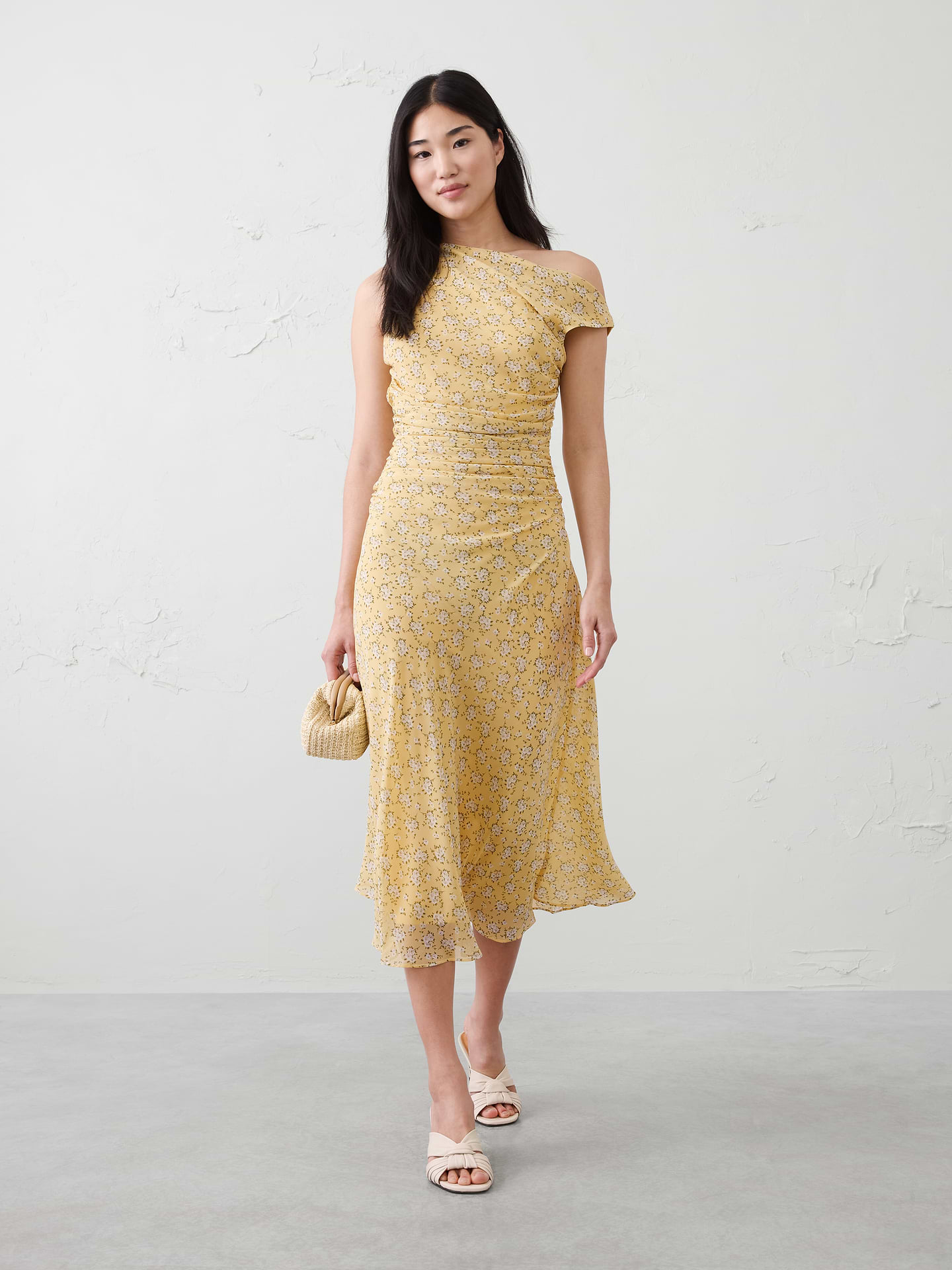 Image number 1 showing, Asymmetrical Side-Ruched Midi Dress