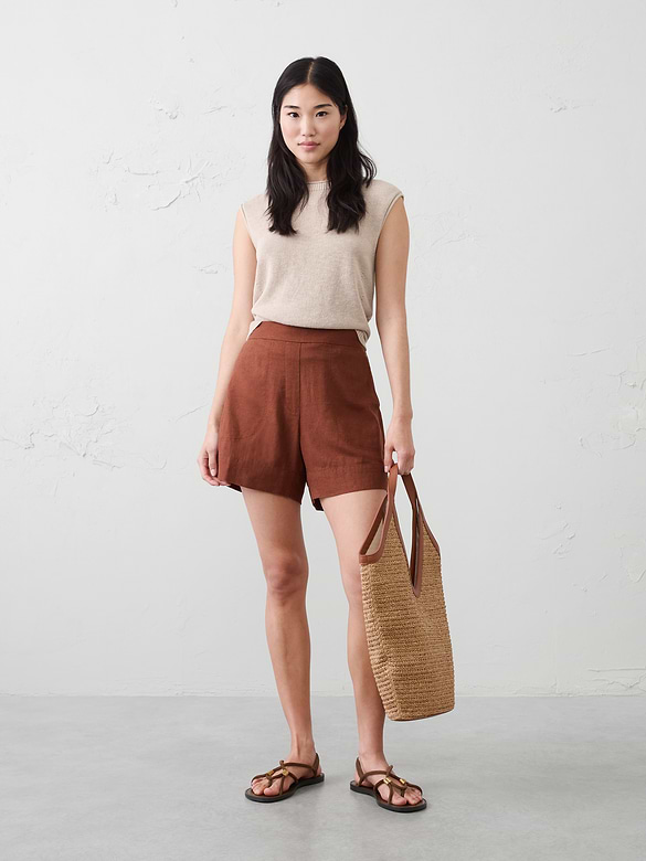 Anyday High-Rise Linen-Blend Short
