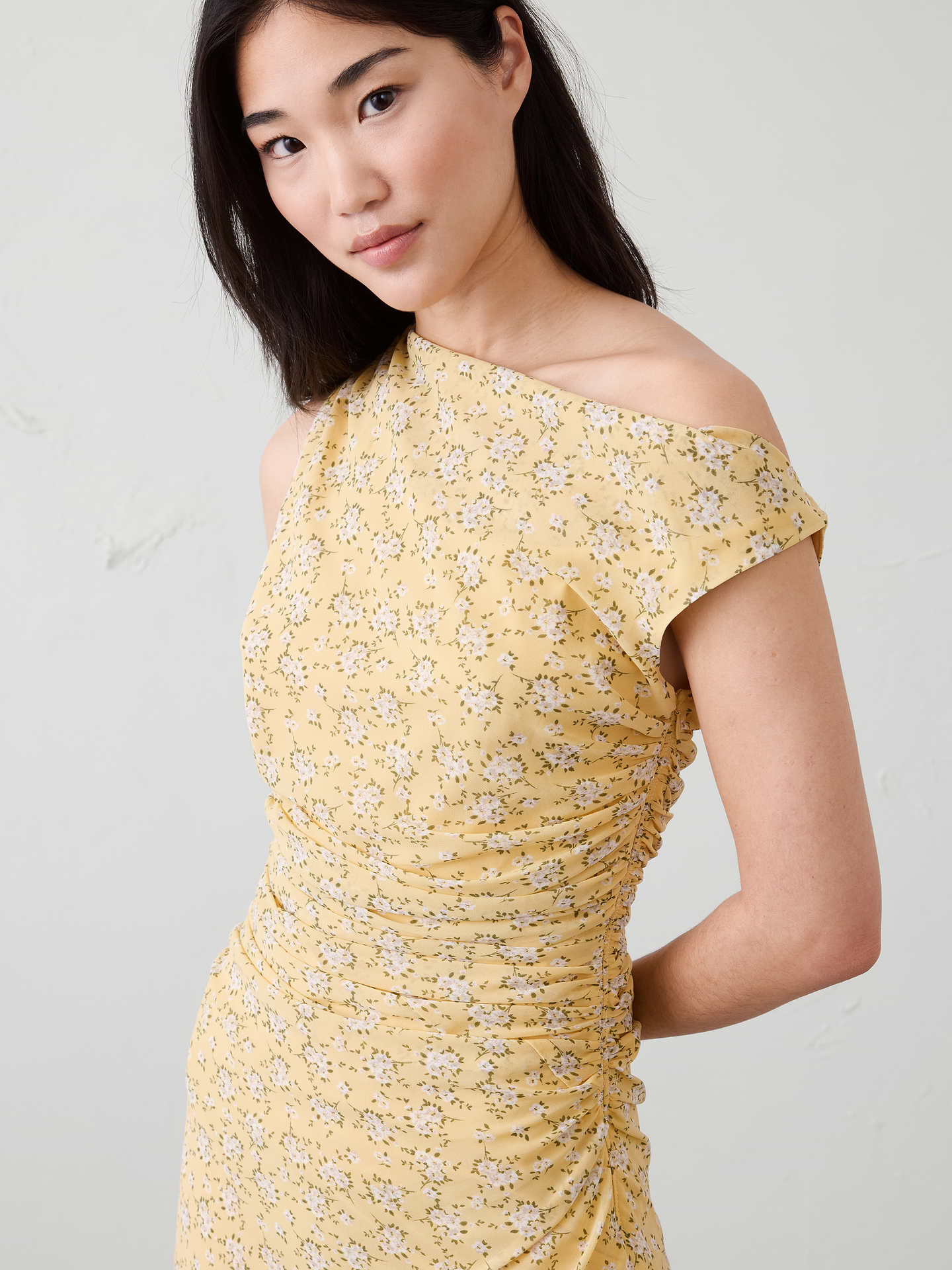Image number 3 showing, Asymmetrical Side-Ruched Midi Dress