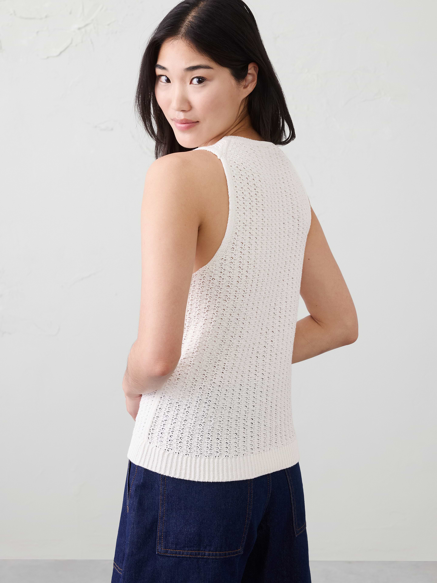 Image number 2 showing, Cotton-Blend Textured Sweater Tank