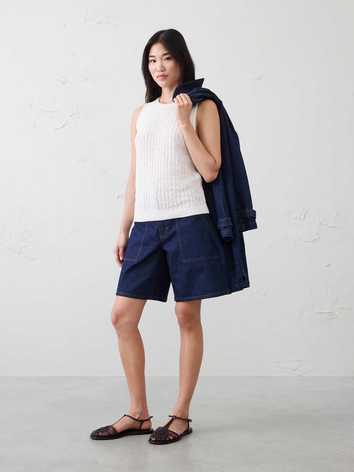 Image number 3 showing, Cotton-Blend Textured Sweater Tank