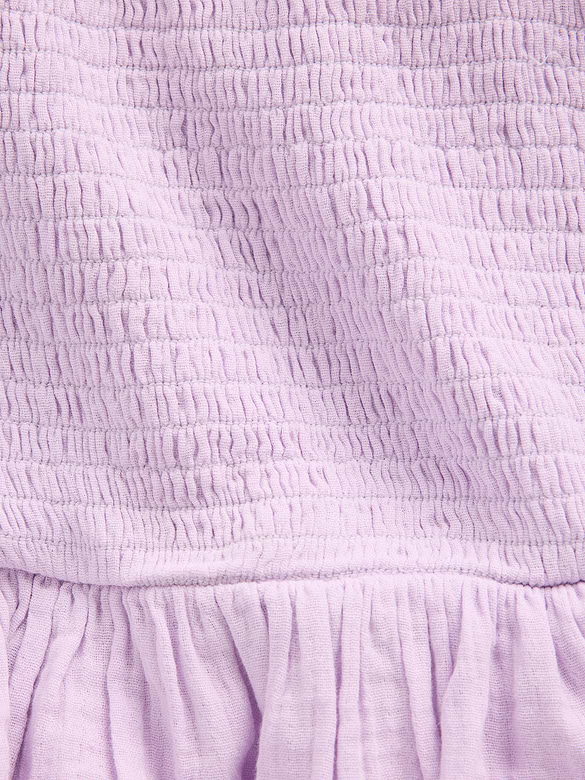 Kids Cotton Gauze Smocked Peplum Top