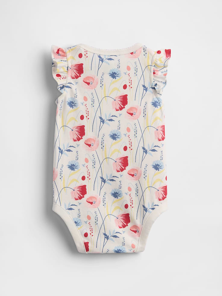 Image number 2 showing, Baby First Favorites Organic Cotton Flutter-Sleeve Bodysuit