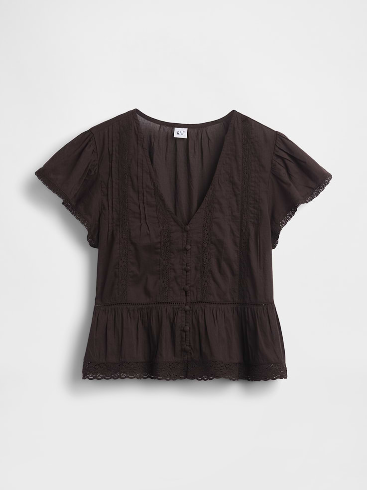 Image number 5 showing, Lace Voile Peplum Crop Top