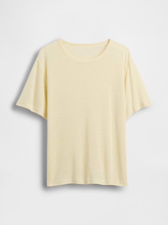 Linen-Blend Relaxed T-Shirt