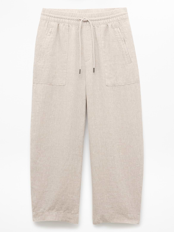 Retreat Linen Easy Barrel Crop Pant