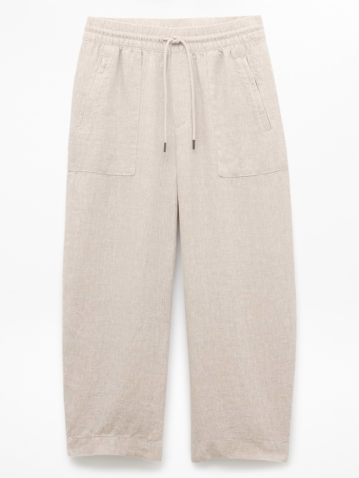 Image number 7 showing, Retreat Linen Easy Barrel Crop Pant
