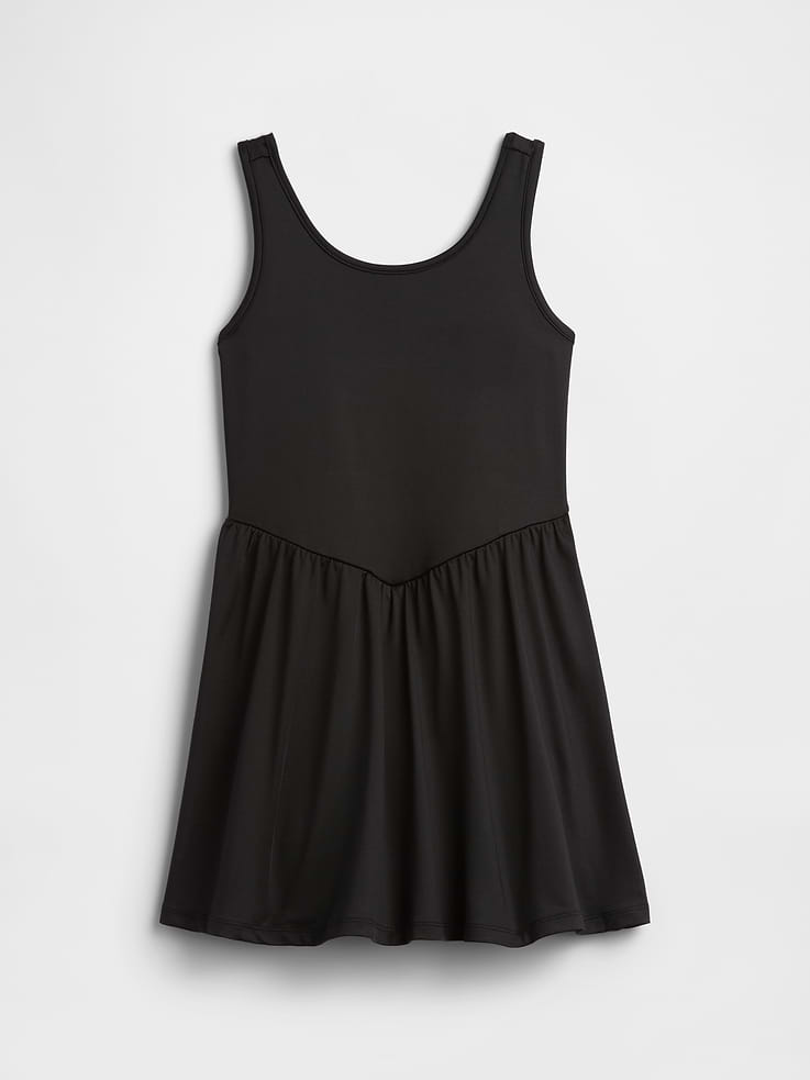 Image 1 of 3, Soft jersey knit., Tank straps., Scoopneck., Shirring at waist., Select styles have allover print., Note: The dye used in the crafting of this product is prone to crocking, or color transfer. Please avoid contact with light-colored fabric or upholstery., This product was made in a factory that invests in gender equity and women’s empowerment through RISE. Learn more at gapinc.com/equity., Product #1172822