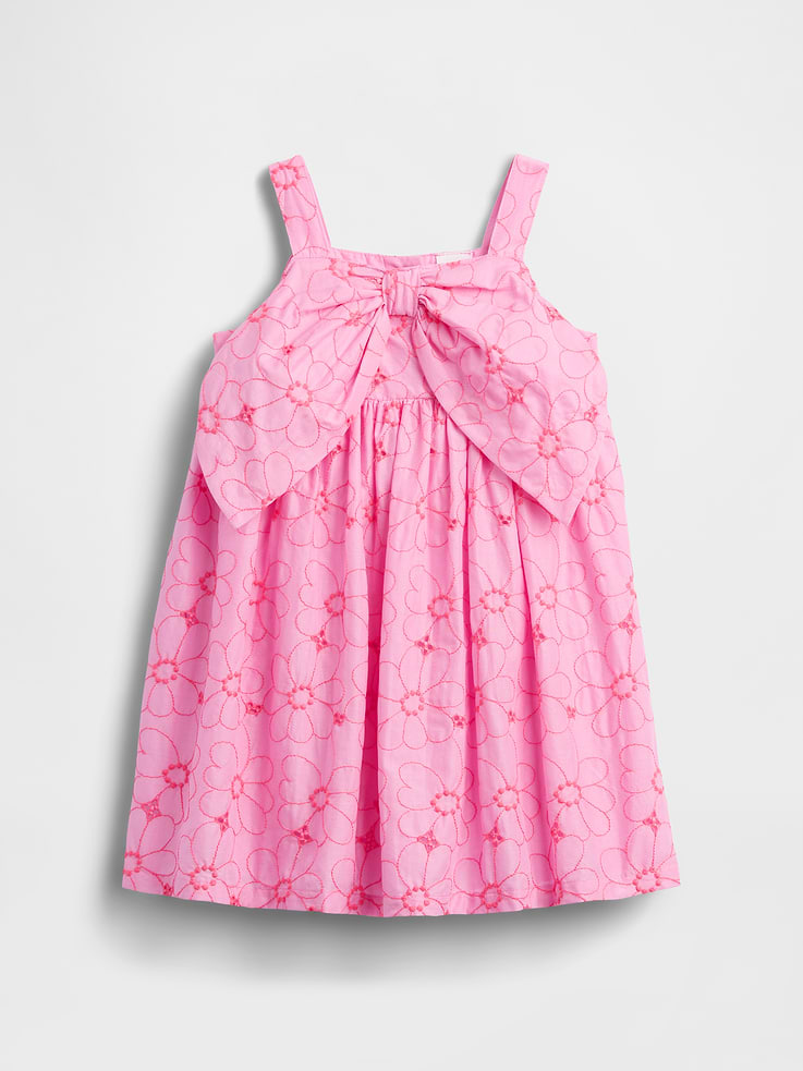 Shop Coloruinf In Baby & Toddler Floral Eyelet Bow Dress | Gap