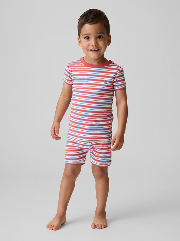 Baby & Toddler Organic Brushed Cotton Stripe PJ Short Set