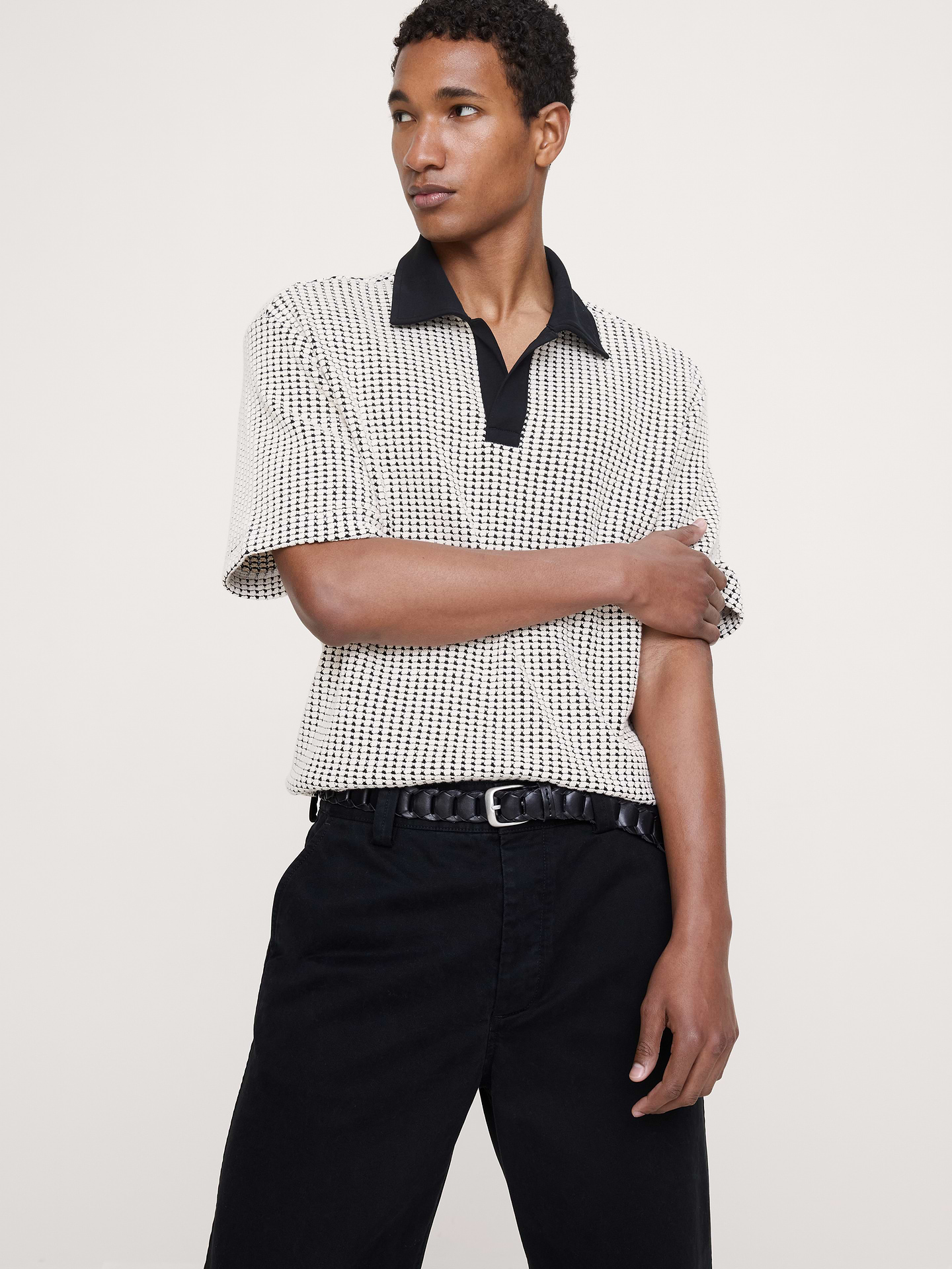 Image number 1 showing, Relaxed-Fit Waffle-Knit Polo