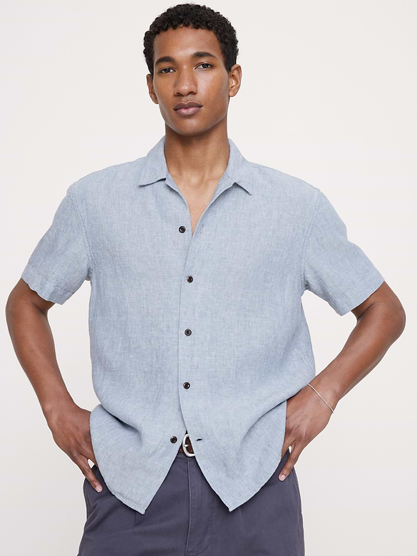 Standard-Fit Midweight Linen Resort Shirt