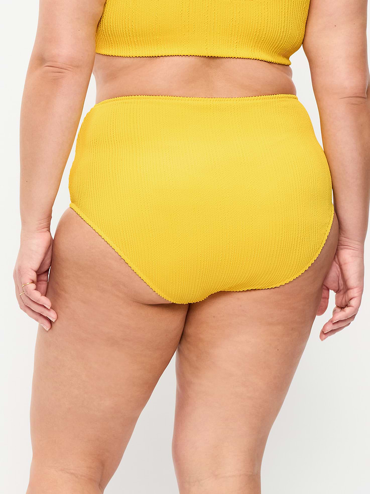 L'image numéro 8 présente Culotte de bikini côtelée à taille haute