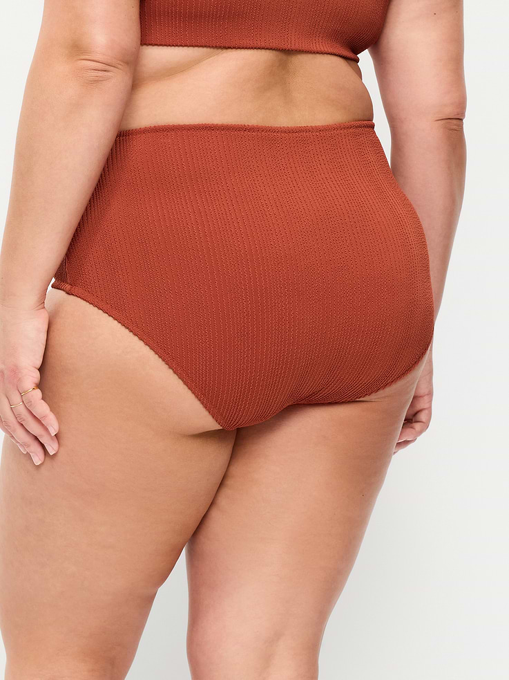 L'image numéro 8 présente Culotte de bikini côtelée à taille haute