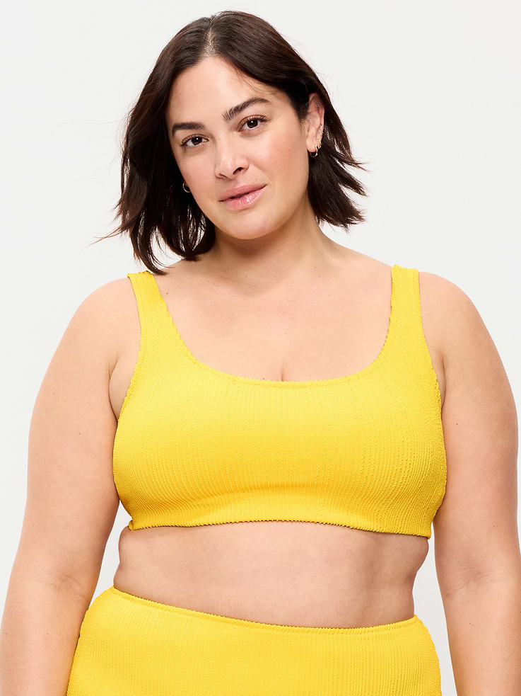 Image 6 of 8, Ribbed Scoop-Neck Swim Top
