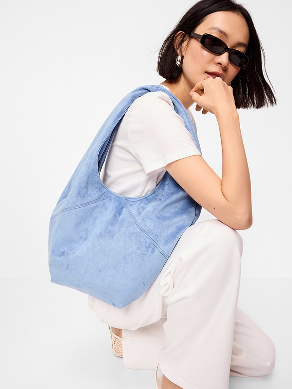 Oversized Faux-Suede Hobo Bag
