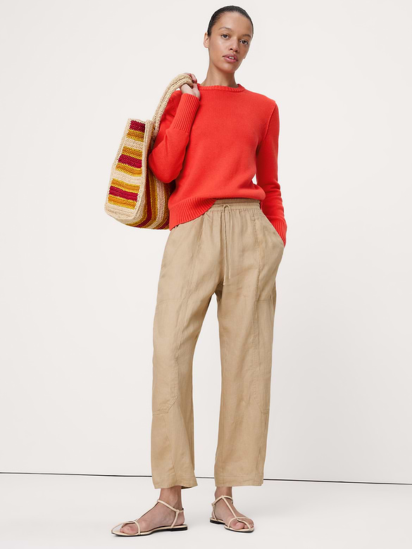 Cotton-Silk Crew-Neck Sweater