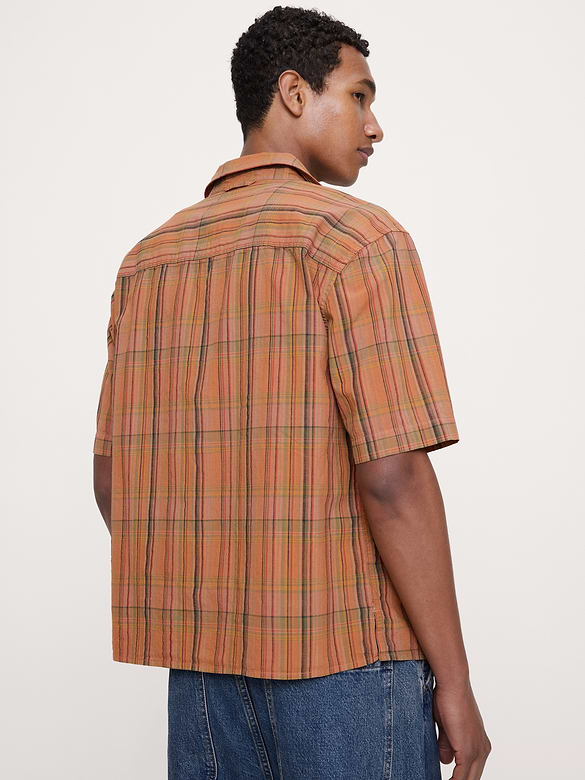 Relaxed-Fit Summerweight Cotton Short-Sleeve Shirt