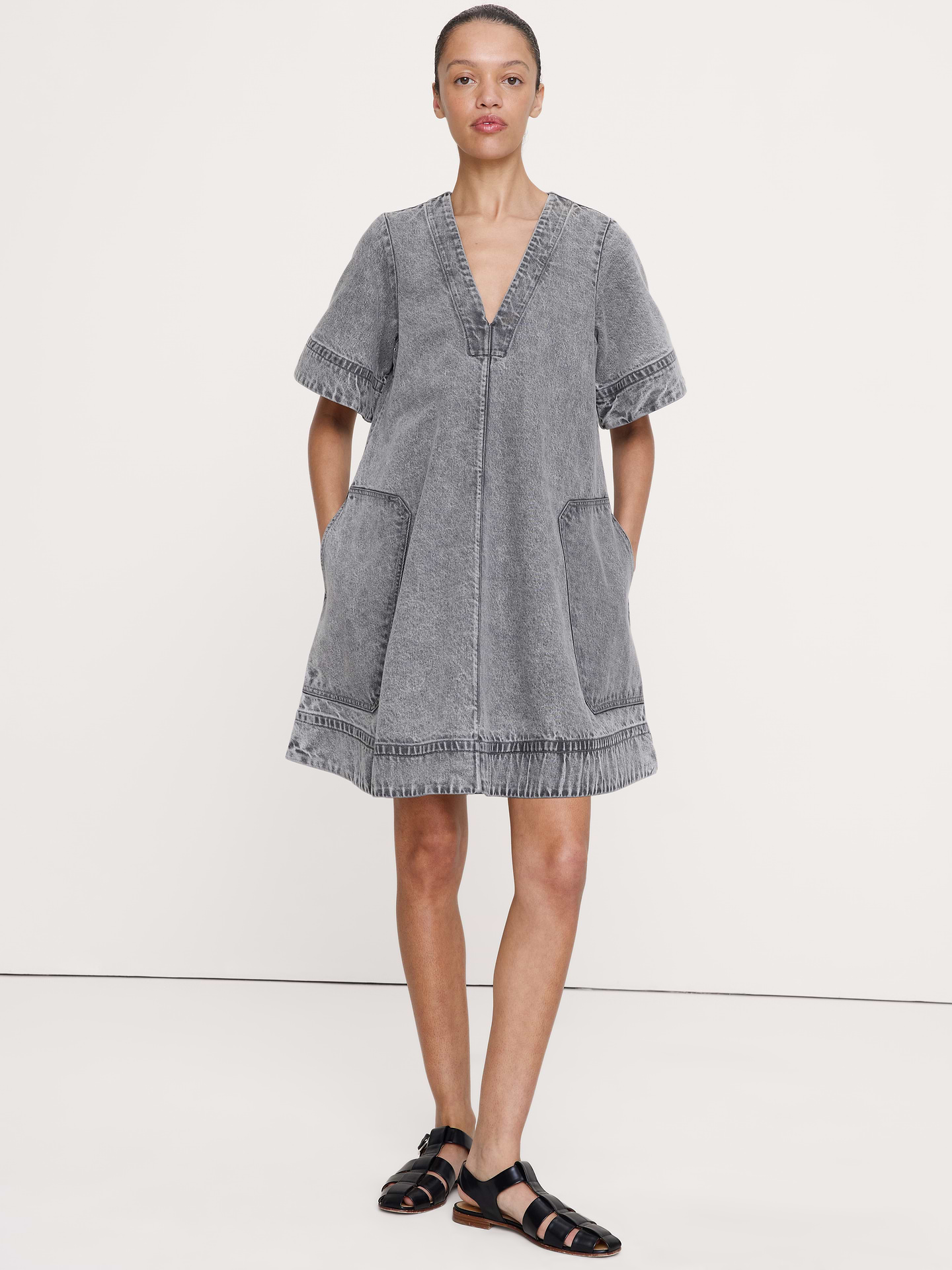 Image number 1 showing, Denim Mini Dress