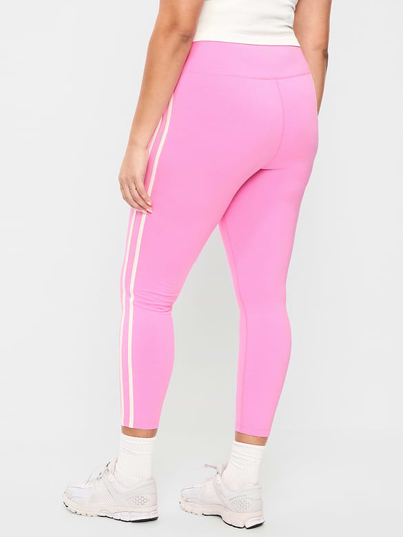 Legging à rayures latérales en coton à taille haute longueur 7/8 PowerChill