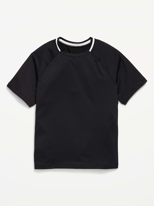 Short-Sleeve Textured Mesh Performance T-Shirt for Boys