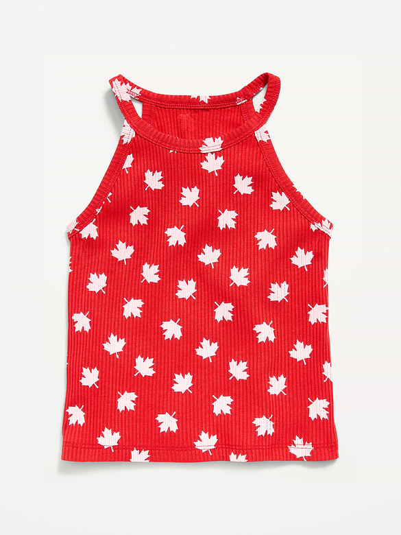 Fitted Ribbed Halter Tank Top for Toddler Girls