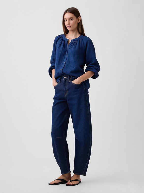 Oversized Gauze Top