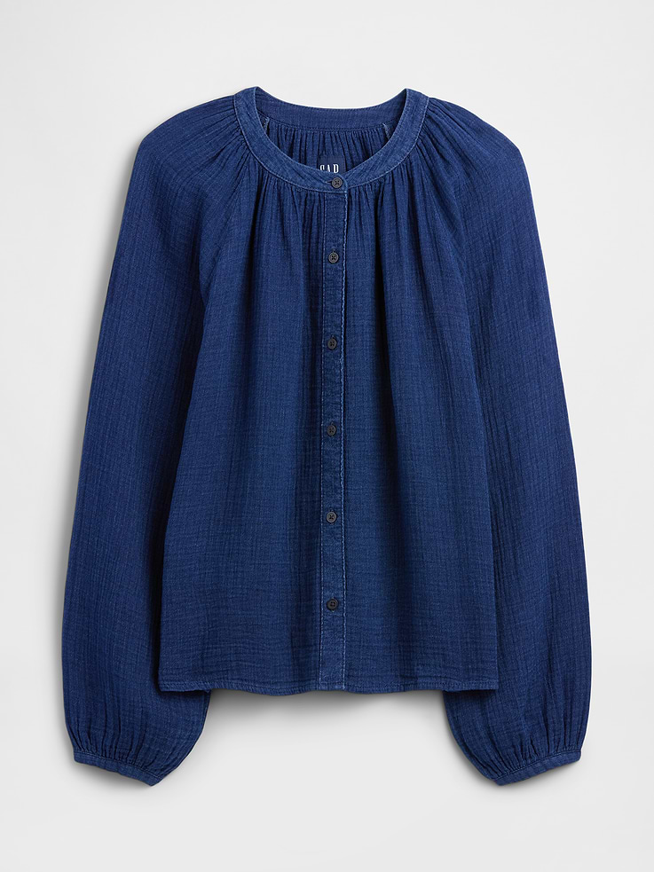 Image number 5 showing, Oversized Gauze Top