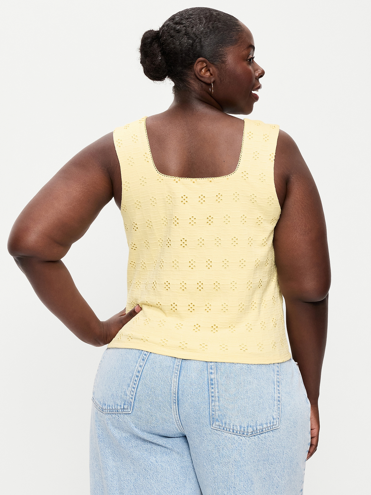 Seamed-Bodice Eyelet Tank Top | Old Navy