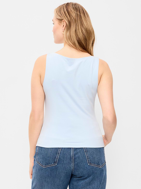 Hug Double-Layer Boat-Neck Top