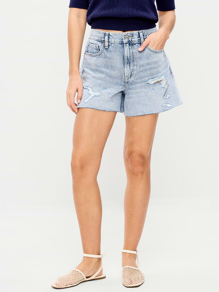 Image number 2 showing, High-Waisted OG Cut-Off Jean Shorts -- 4-inch inseam