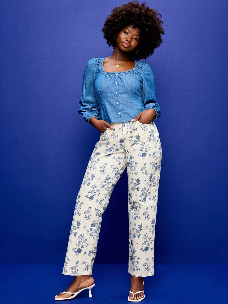 L'image numéro 4 présente Jean OG profilé ample à taille haute