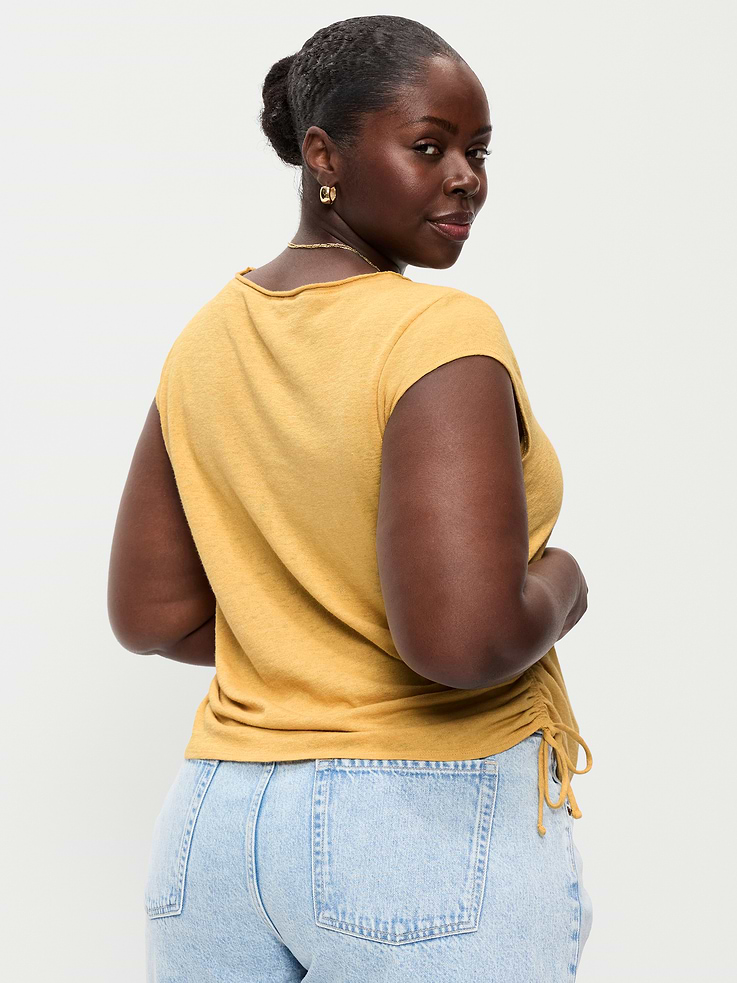 Image number 9 showing, Cap-Sleeve Shirred Side Top