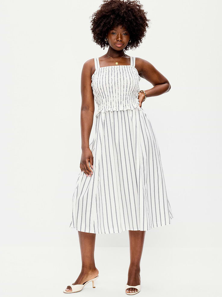 Image number 7 showing, Fit & Flare Smocked-Bodice Midi Dress