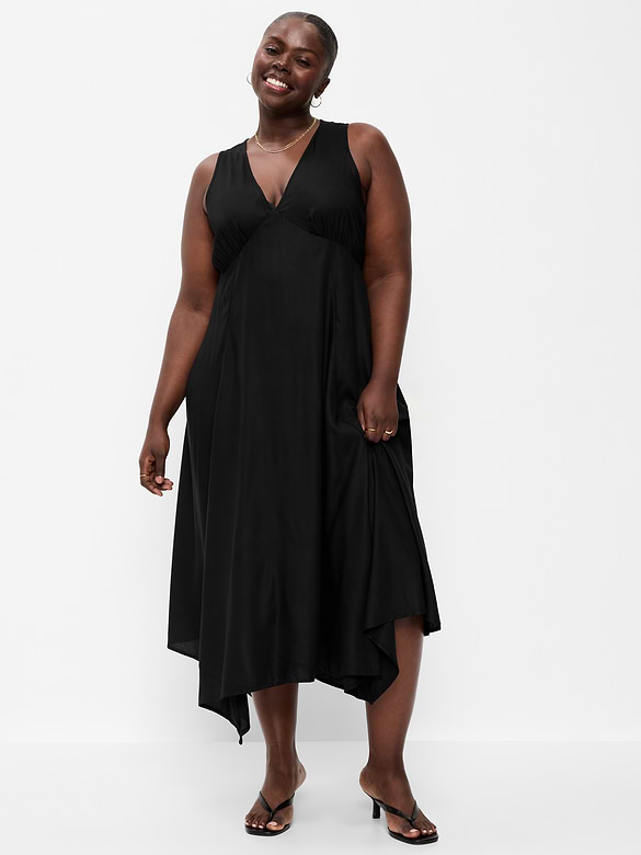 Handkerchief Hem Midi Dress