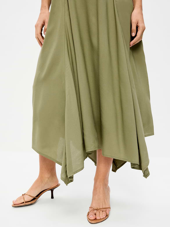 Handkerchief Hem Midi Dress