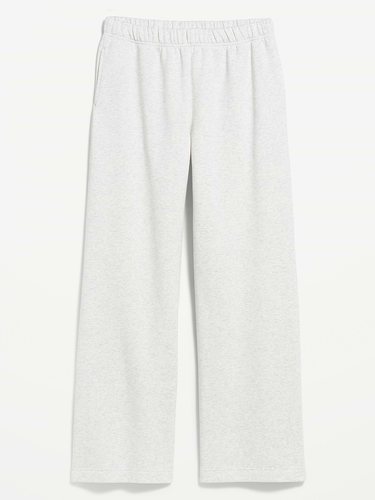 Image number 4 showing, High-Waisted Fleece Wide-Leg Sweatpants