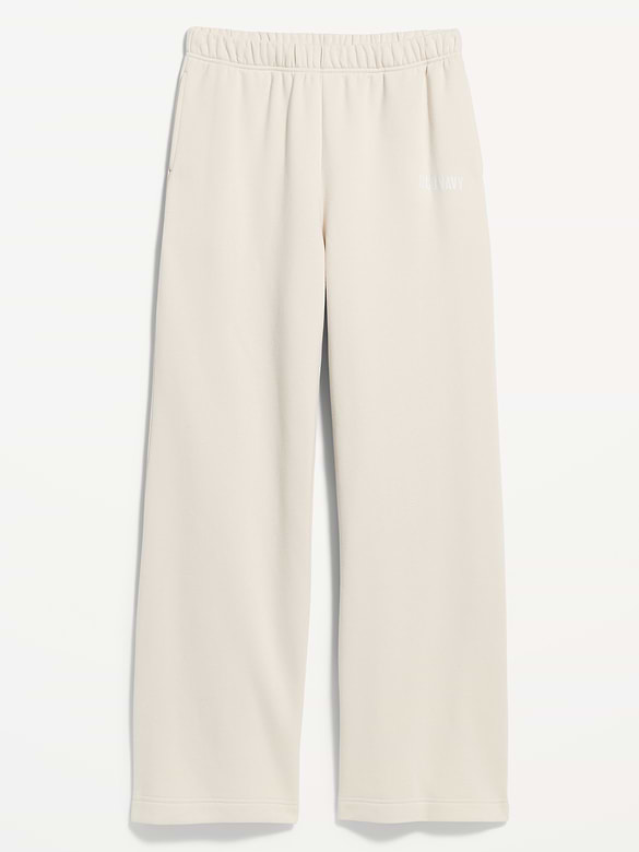 High-Waisted Fleece Wide-Leg Sweatpants