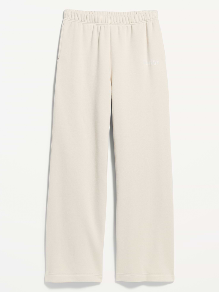Image number 5 showing, High-Waisted Fleece Wide-Leg Sweatpants