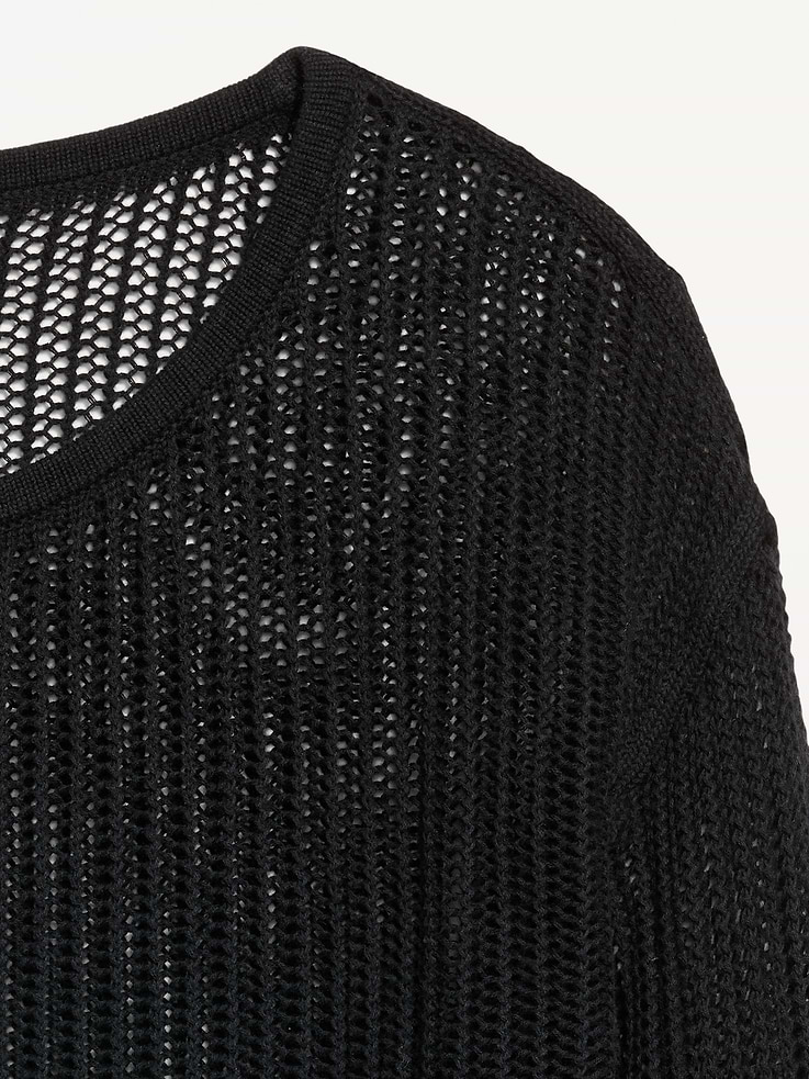 L'image numéro 5 présente Chandail court en tricot de coton littoral à mailles ouvertes