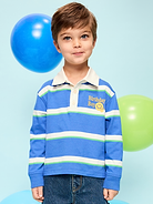 Image number 1 showing, Oversized Boxy-Fit Long-Sleeve Birthday Rugby Shirt for Toddler Boys