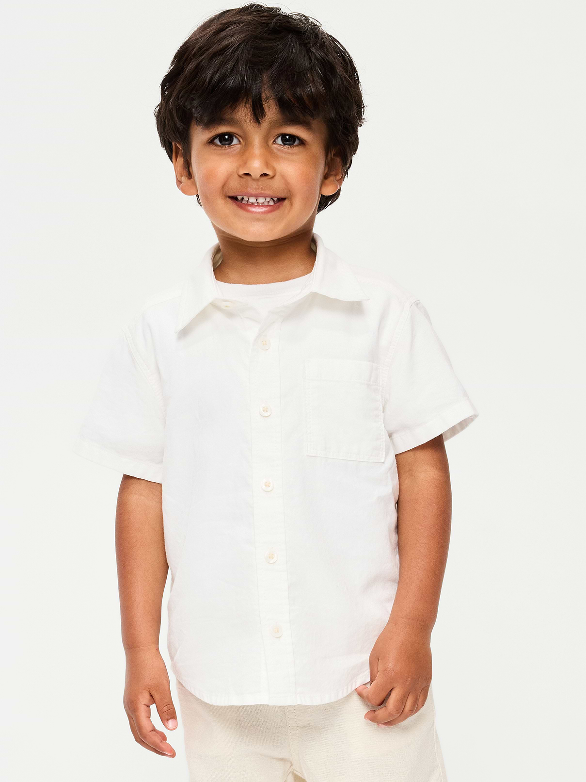 Image number 1 showing, Short-Sleeve Oxford Shirt for Toddler Boys