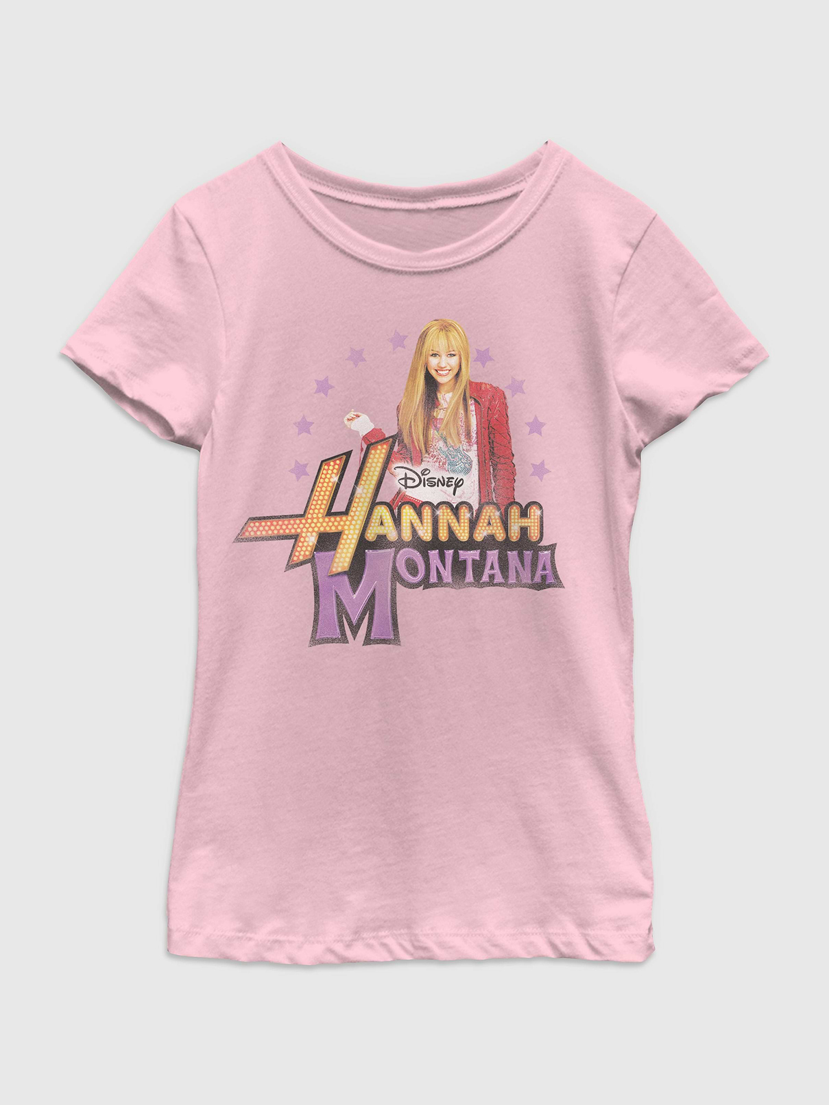 Image 1 of 4, Soft cotton T-shirt., Crewneck., Short sleeves., Officially licensed Hannah Montana HM Pose Graphic at front.