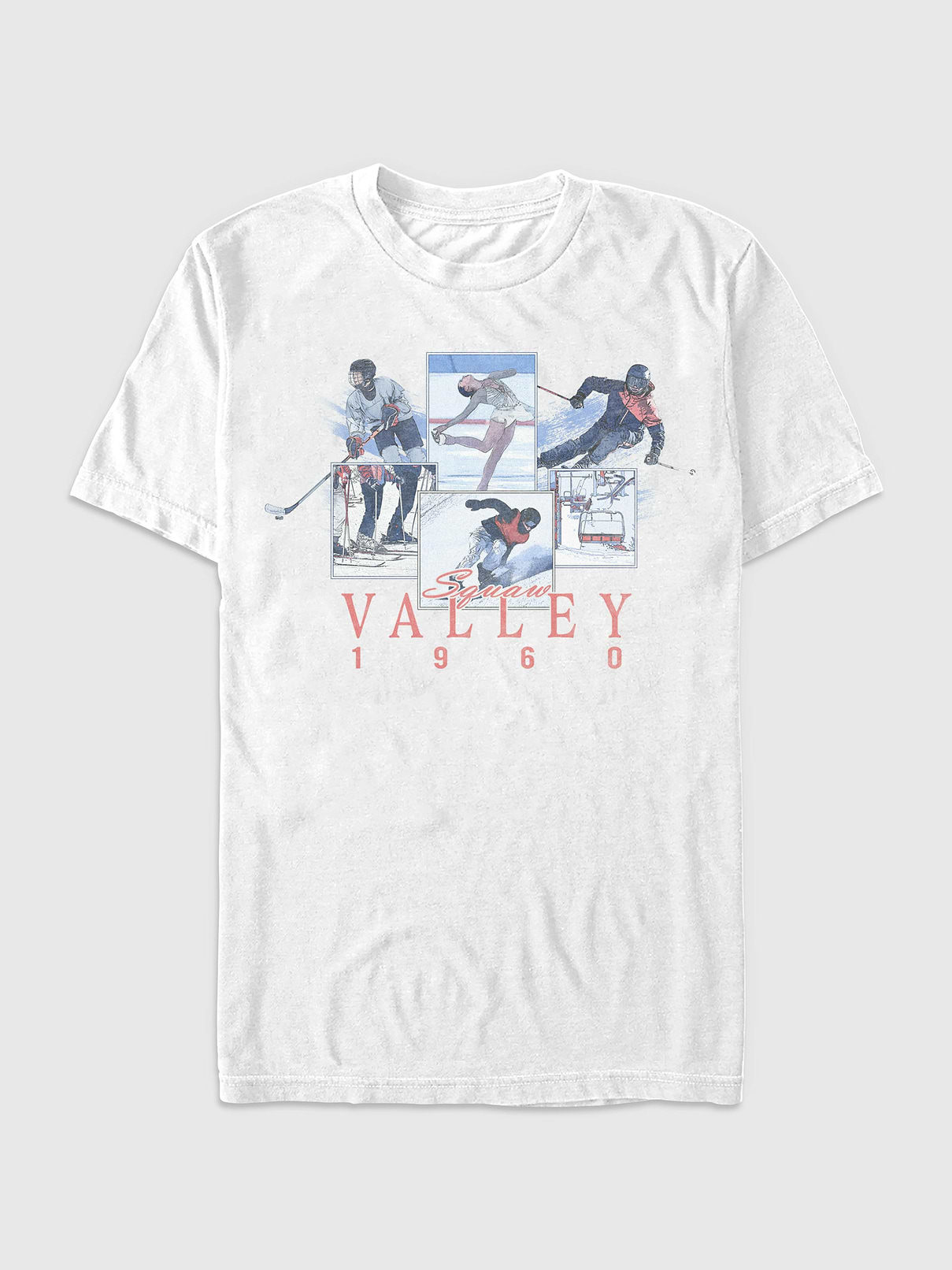 Image 1 of 4, Soft cotton T-shirt., Crewneck., Short sleeves., Squaw Valley Graphic at front.