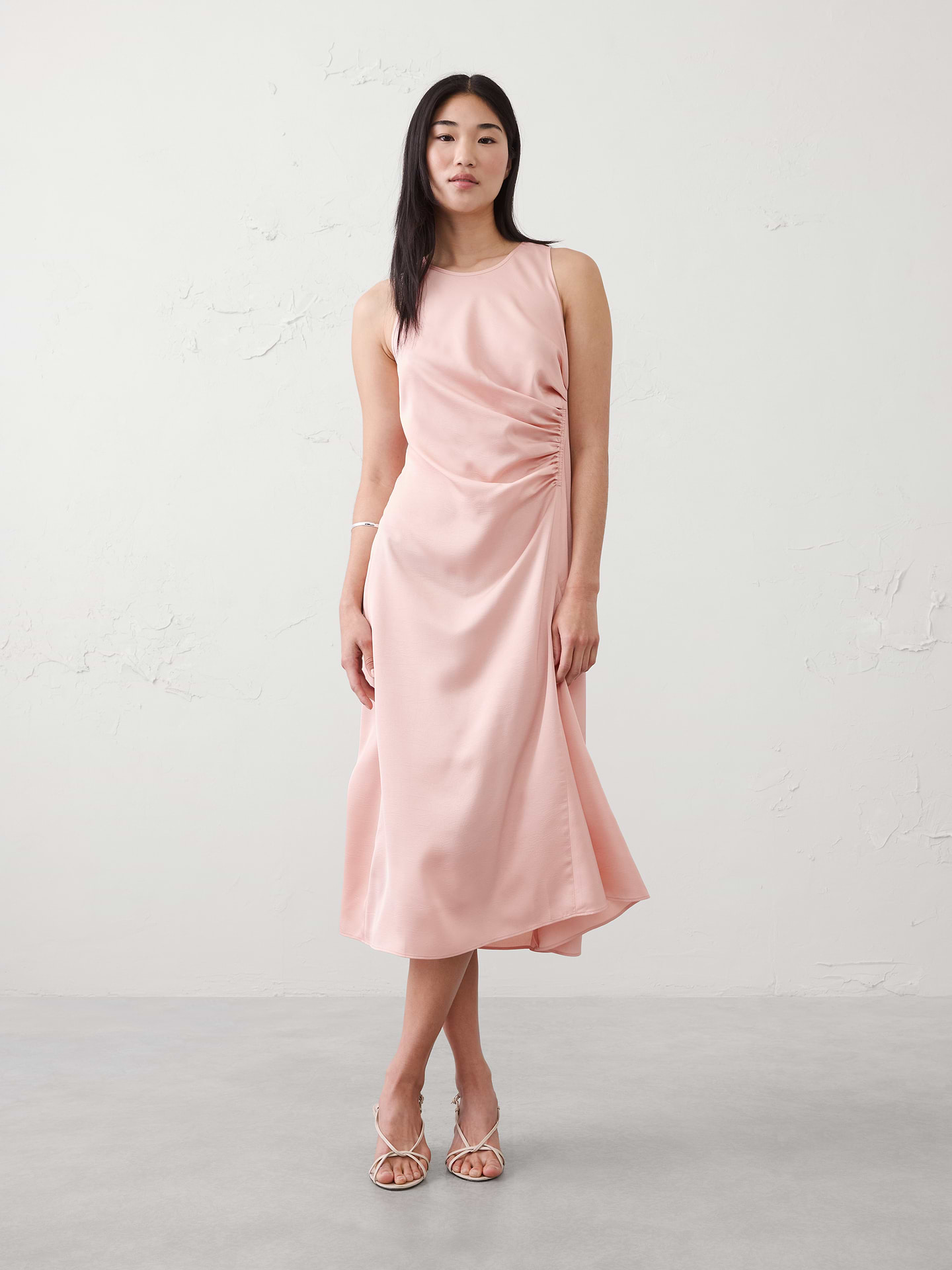 Image number 1 showing, Racer Side-Shirred Midi Dress