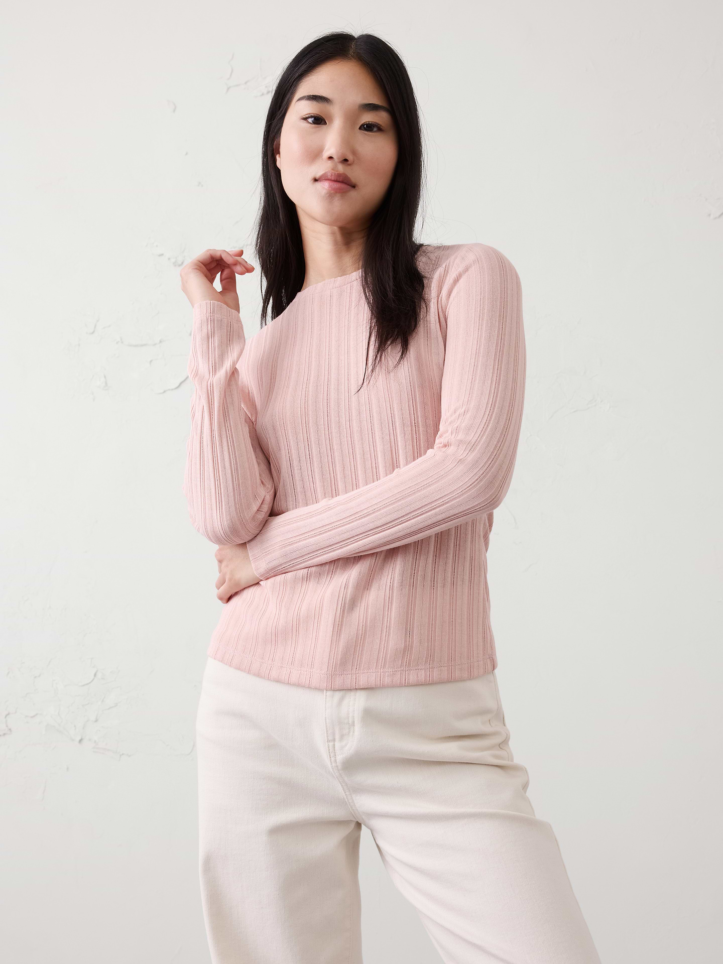 Image number 1 showing, Sheer Ribbed Top