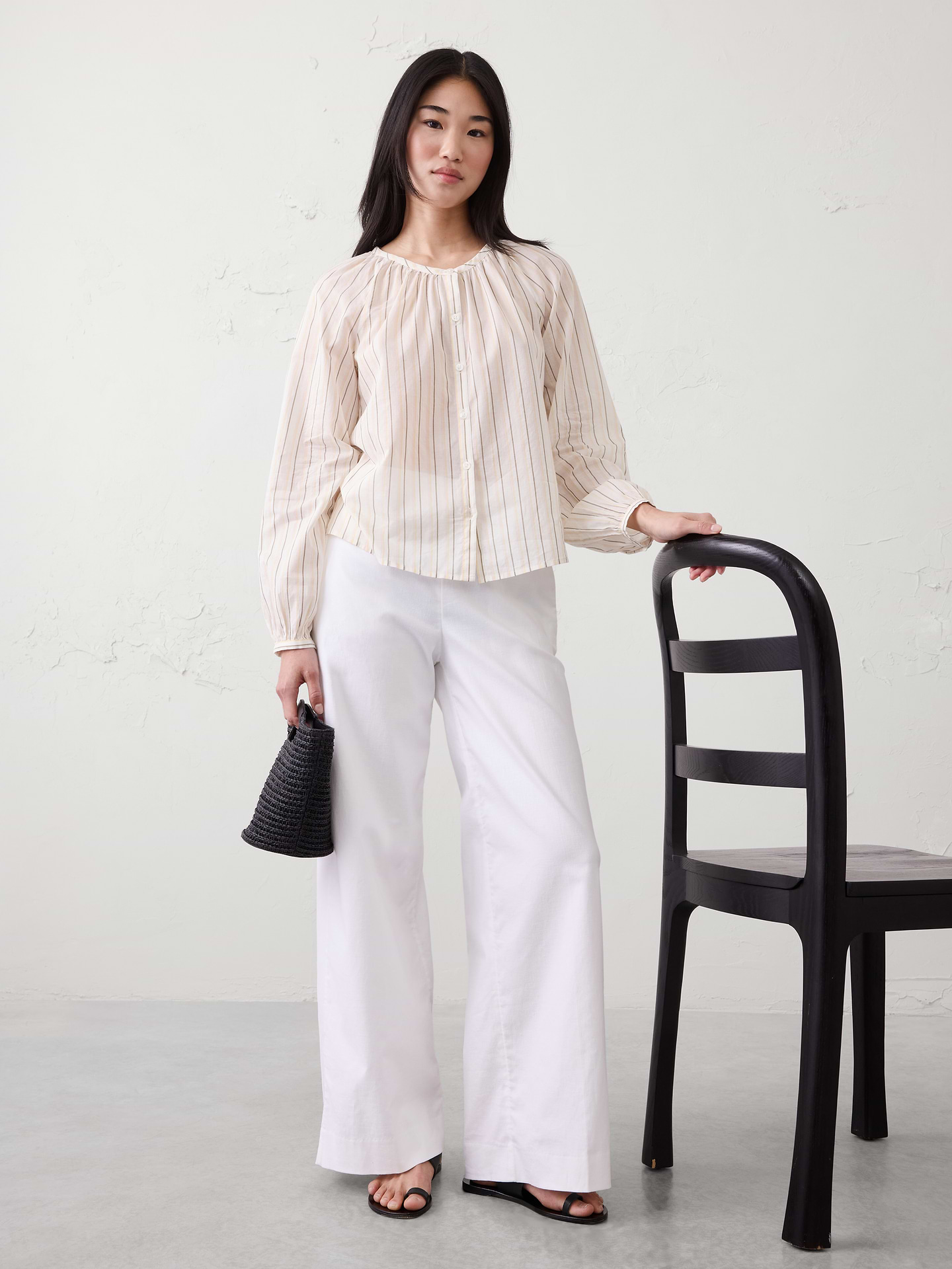 Image number 3 showing, Voile Puff-Sleeve Shirt